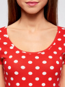 Платье трикотажное облегающего силуэта oodji для женщины (красный), 14001182/47420/4512D