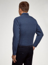 Рубашка базовая приталенная oodji для мужчины (синий), 3B110019M/44425N/7910G