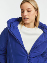 Куртка утепленная с капюшоном oodji для Женщины (синий), 10203097/26264/7500N