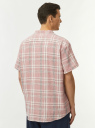 Рубашка из смесового льна с коротким рукавом oodji для Мужчины (розовый) Рубашка из смесового льна с коротким рукавом oodji для Мужчины (розовый), 3L420005M-2/50932N/4312C