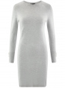 Платье базовое из вискозы с пуговицами на рукаве oodji для женщины (серый), 73912217-1B/33506/2000M