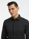 Рубашка классическая из фактурной ткани oodji для мужчины (черный), 3B110017M-7/50982N/2900N