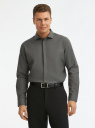 Рубашка классическая из фактурной ткани oodji для Мужчина (серый), 3B110017M-6/50615N/2501N