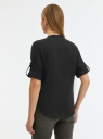 Рубашка хлопковая с воротником-стойкой oodji для женщины (черный), 23L12001B/45608/2900N