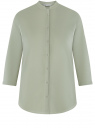 Рубашка хлопковая с воротником-стойкой oodji для Женщины (зеленый), 23L12001B/45608/6001N