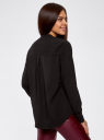 Блузка прямая с карманом из искусственной кожи oodji для женщины (черный), 11400413/42124/2900N