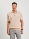 Поло вязаное с коротким рукавом oodji для Мужчины (розовый), 4L512039M-1/52295/5400N