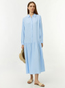 Платье макси из смесового льна oodji для Женщины (синий) Платье макси из смесового льна oodji для Женщины (синий), 11911055/50951/7000N