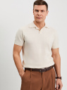 Поло вязаное из хлопка oodji для Мужчины (белый), 4L512042M/52542/1200M