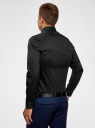 Рубашка приталенная с воротником-стойкой oodji для мужчины (черный), 3L140115M/34146N/2900N