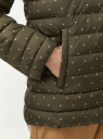 Куртка стеганая с капюшоном oodji для Женщины (зеленый), 10203085/50223/6833D