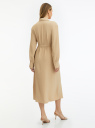 Платье-рубашка с нагрудными карманами oodji для женщины (бежевый), 11911057/51647/3501N
