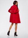 Пальто классическое прямого силуэта oodji для Женщины (красный), 10104045-1/45628/4500N
