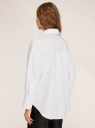 Рубашка хлопковая оверсайз oodji для женщины (белый), 13K11035/49959/1000N