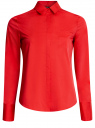 Рубашка базовая с одним карманом oodji для женщины (красный), 11406013/18693/4500N