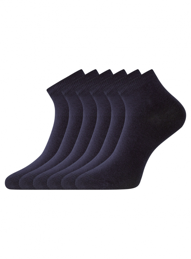 Комплект укороченных носков (6 пар) oodji для женщины (синий), 57102418T6/47469/7900N