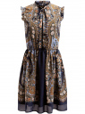 Платье шифоновое с принтом в восточном стиле oodji для женщины (синий), 11900188-1/15018/7975F