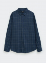 Рубашка клетчатая из смесовой бамбуковой ткани oodji для Мужчины (синий) Рубашка клетчатая из смесовой бамбуковой ткани oodji для Мужчины (синий), 3L310210M/52088/7579C