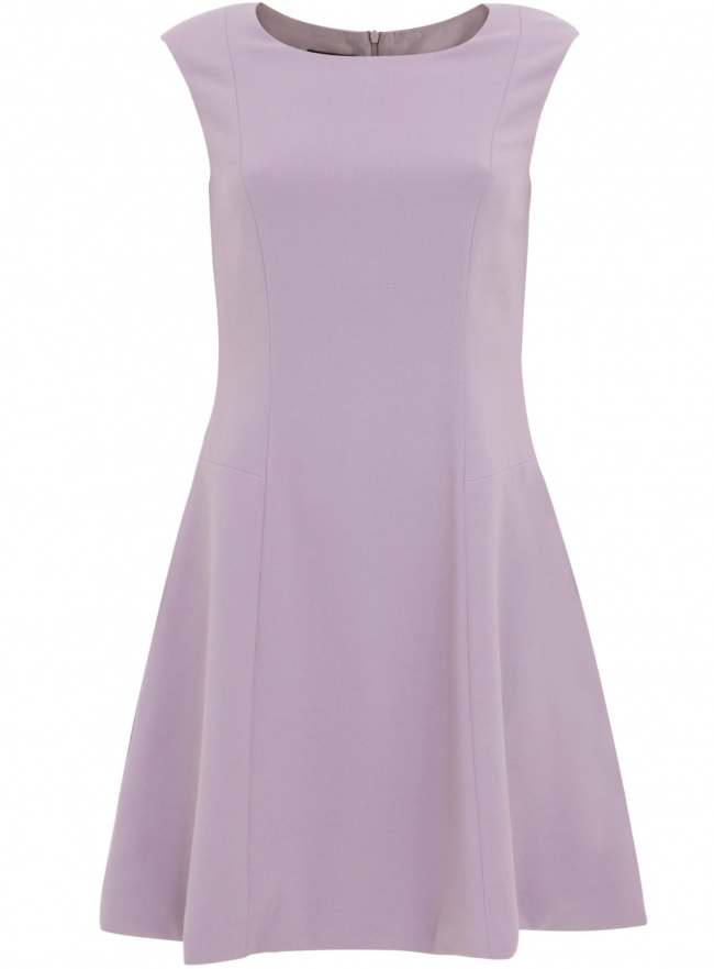 Платье из плотной ткани с овальным вырезом oodji для женщины (фиолетовый), 11907004-1/42793/8000N