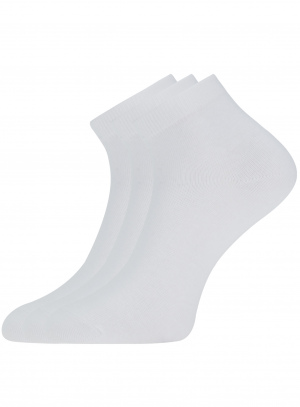 Комплект из трех пар укороченных носков (Белый) - купить 