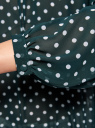 Блузка принтованная с завязками oodji для Женщины (зеленый), 21418013-2/17358/6912D