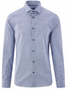 Рубашка хлопковая в мелкую графику oodji для мужчины (синий), 3L110315M/19370N/1079G