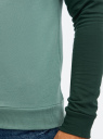 Свитшот хлопковый с контрастными рукавами oodji для Мужчины (зеленый), 5B114031M/48820N/6C6EB