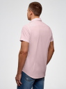 Рубашка приталенная с нагрудным карманом oodji для Мужчины (розовый), 3L210040M/46245N/4000N