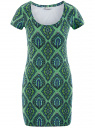 Платье трикотажное облегающего силуэта oodji для Женщины (зеленый), 14001182/47420/626AE