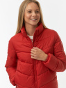 Куртка стеганая с воротником-стойкой oodji для Женщины (красный) Куртка стеганая с воротником-стойкой oodji для Женщины (красный), 10203133/33445/4500N