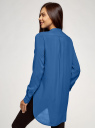 Блузка вискозная с удлиненной спинкой oodji для Женщины (синий), 11401258-1/26346/7500N