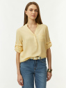 Блузка вискозная с рукавом-трансформером 3/4 oodji для Женщины (желтый), 11403189-3B/26346/5203N