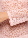 Платье кружевное с вырезом-лодочкой oodji для женщины (розовый), 59801010/46001/4001N