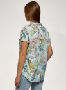 Блузка вискозная свободного силуэта oodji для женщины (зеленый), 11405139-1/24681/6552F