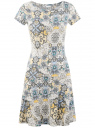 Платье трикотажное с воланами oodji для женщины (разноцветный), 14011017/46384/3025E