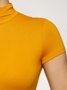 Водолазка приталенная с коротким рукавом oodji для Женщины (желтый), 15E11023/49998/5200N