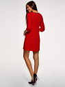 Платье из плотной ткани с отделкой из искусственной кожи oodji для женщины (красный), 11902145-1/38248/4500N
