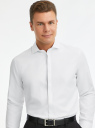 Рубашка классическая из фактурной ткани oodji для Мужчины (белый), 3B110017M-6/50615N/1000N