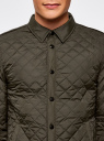 Куртка стеганая на кнопках oodji для Мужчины (зеленый), 1L111016M/44335N/6600N