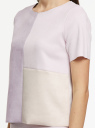 Блузка колор блок из искусственной замши oodji для Женщины (розовый), 18K01004/47301/4020B