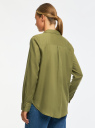 Рубашка хлопковая прямого силуэта oodji для Женщина (зеленый), 13L11024-1/45608/6600N