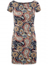 Платье трикотажное с принтом oodji для женщины (разноцветный), 14001117-5/45344/7965E