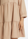 Платье ярусное свободного силуэта oodji для Женщины (бежевый), 12C11010/46955/3300N