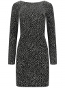 Платье облегающее с длинным рукавом oodji для Женщины (черный), 14000165-7/51499/2991J