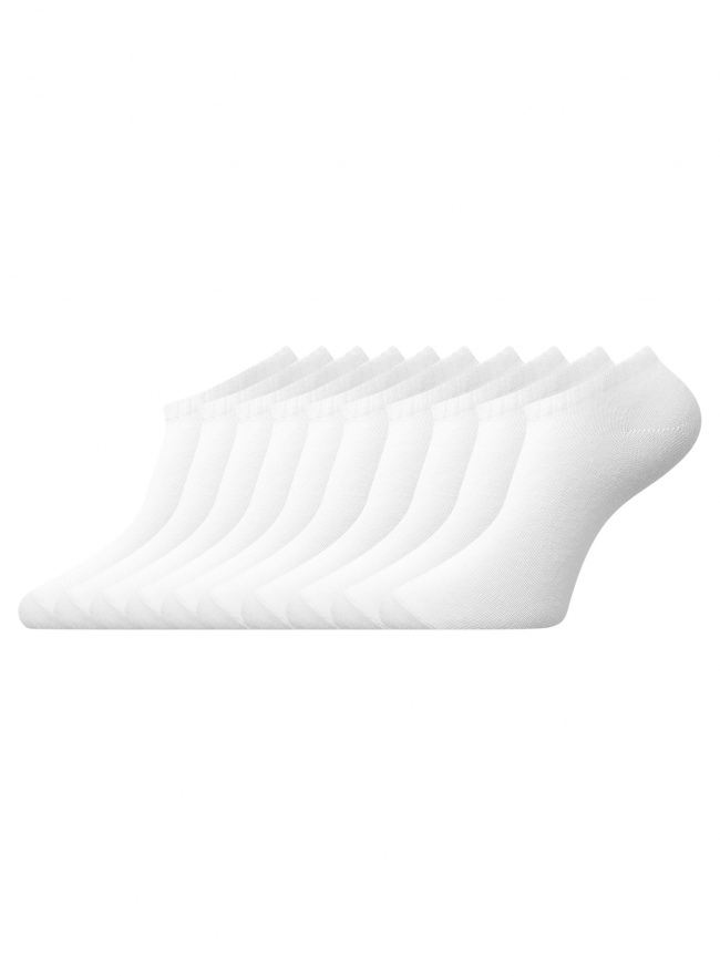 Комплект укороченных носков (10 пар) oodji для женщины (белый), 57102433T10/47469/1000N