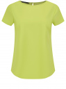 Блузка прямого силуэта с коротким рукавом oodji для женщины (зеленый), 11411138-4B/51191/6A00N