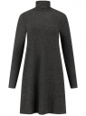 Платье трикотажное с воротником-стойкой oodji для женщины (серый), 14001260/49892/2500M