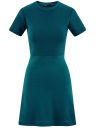 Платье комбинированное с верхом из фактурной ткани oodji для женщины (зеленый), 14000161/42408/6C00N