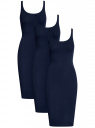 Платье-майка (комплект из 3 штук) oodji для Женщины (синий), 14015007T3/47420/7900N