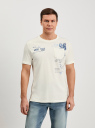 Футболка хлопковая с принтом oodji для Мужчины (белый), 5L621020I-1/47885N/1275P